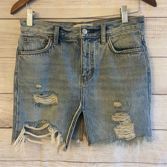 NWOT Free People We The Free distressed skirt 24 - Picture 2 of 5